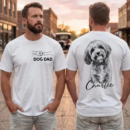 Personalized Dog Dad T-Shirt – Custom Pet Photo & Name