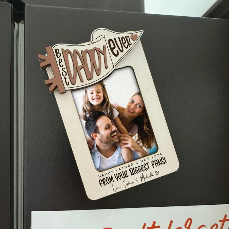 Custom Photo Car Visor Clip, Best Dad Ever Personalized Picture Frame