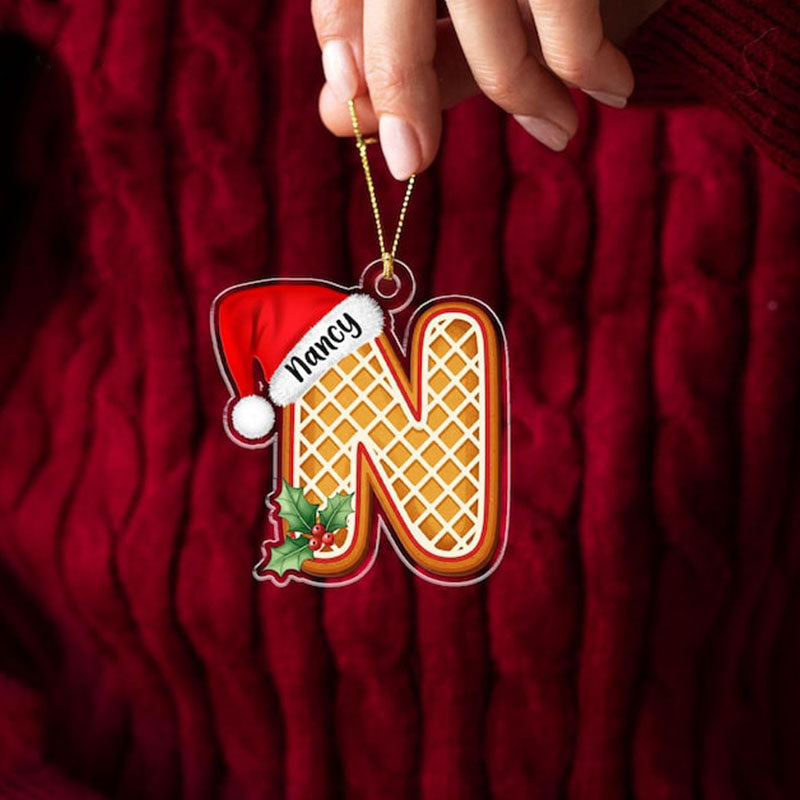 Personalized Gingerbread Alphabert Acrylic Ornament