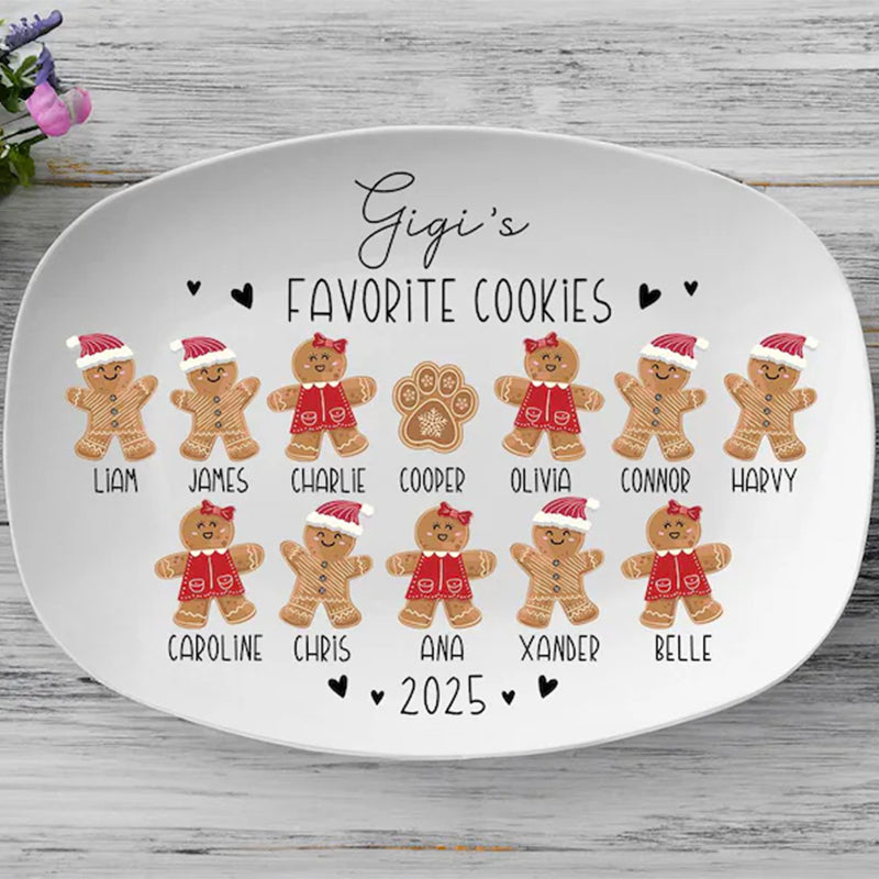 Personalized Gingerbread Christmas Plate, Grandma Plate
