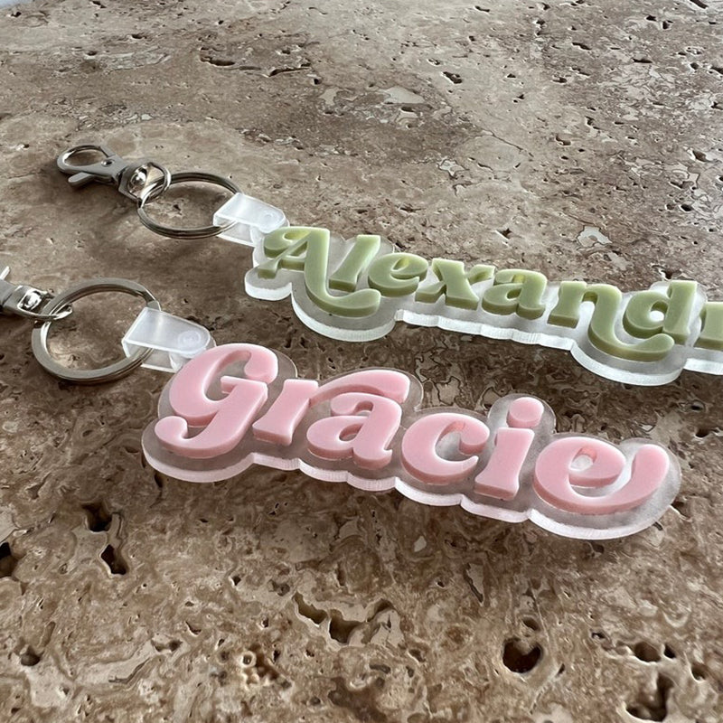 Acrylic Name Tag Personalised Keychain