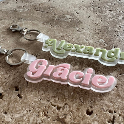 Acrylic Name Tag Personalised Keychain