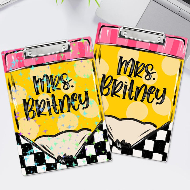 Personalized Teacher Clipboard, Custom Teacher Pencil Clipboard