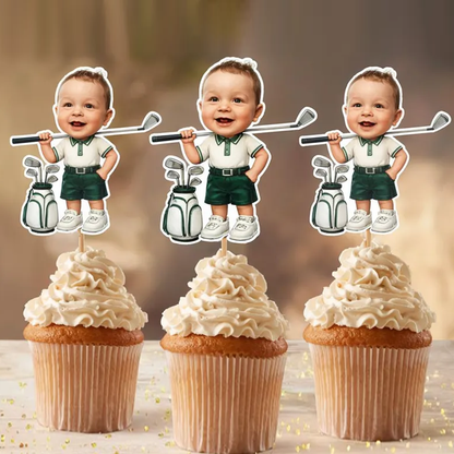 Custom Golfer Cupcake Topper Photo
