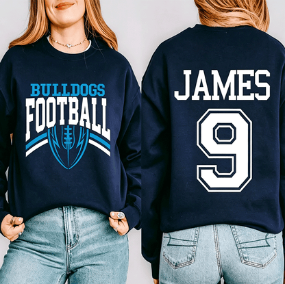 Custom Football Team Name & Number Sweatshirt Football Mom Sweatshirt Football Team