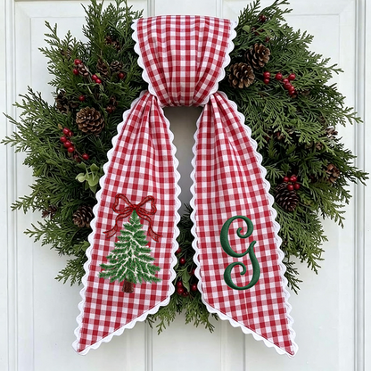 Custom Nutcracker Wreath Sash, Monogram Christmas Door Bow ,Christmas Gift