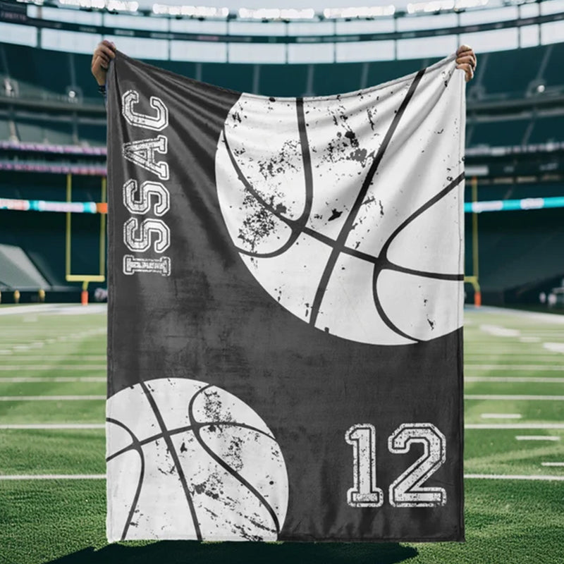 Personalized Blankets Sports team blanket with Name, Custom blanket gift
