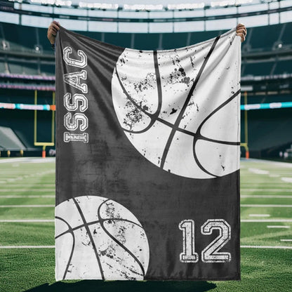 Personalized Blankets Sports team blanket with Name, Custom blanket gift