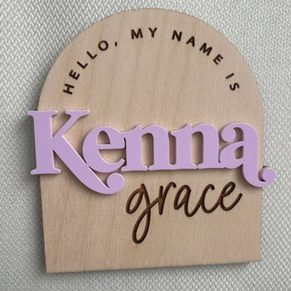 Hello My Name Is Personalized Baby Name Sign