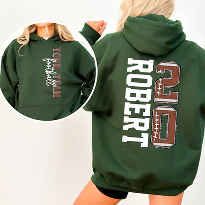 Football Mascot Name Sweatshirt With Kids Name & Number