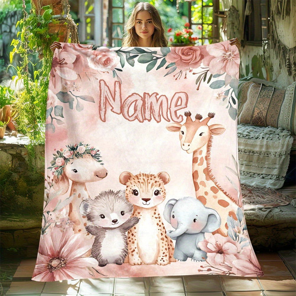 Custom Name Animal Blanket