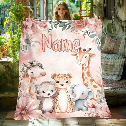 Custom Name Animal Blanket