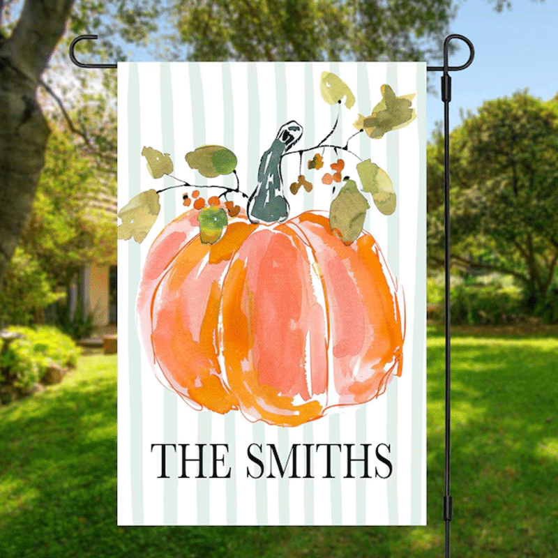 Pumpkin Garden Flag Outdoor Decor Fall Thanksgiving Welcome Sign
