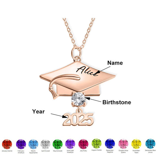 Personalized Graduation Cap Pendant Necklace