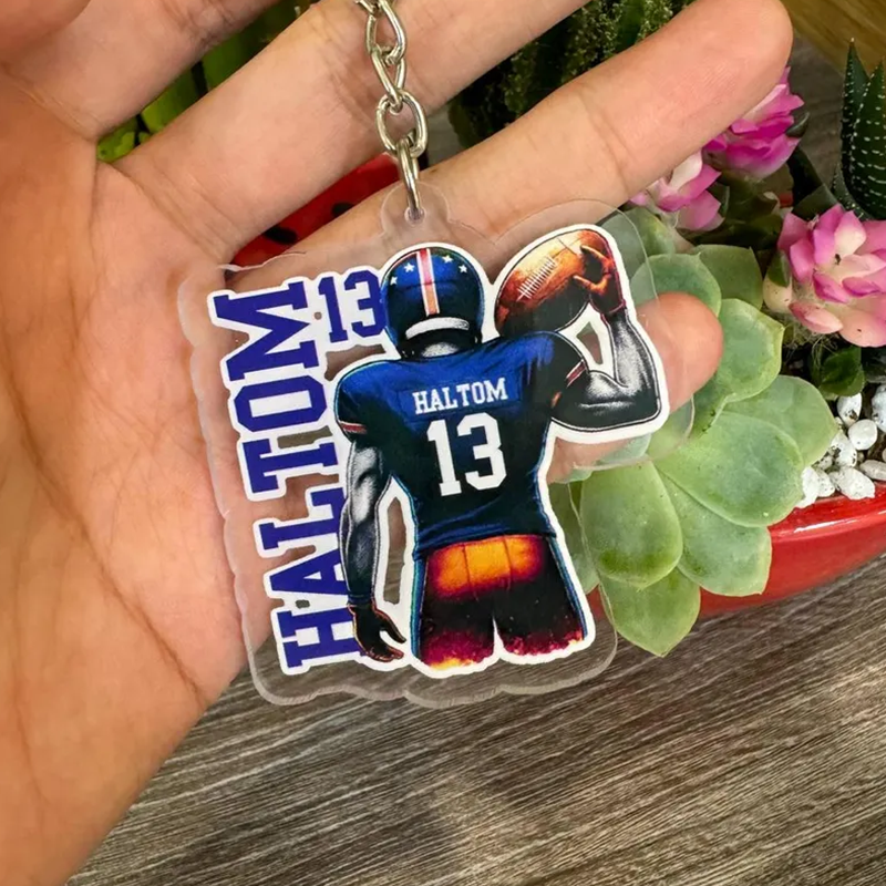 Custom Football Name Bag Tag | Personalized Name Keychain