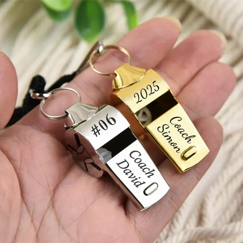 Personalized Whistle, Football Coach Gift Anniversary Gifts for Him