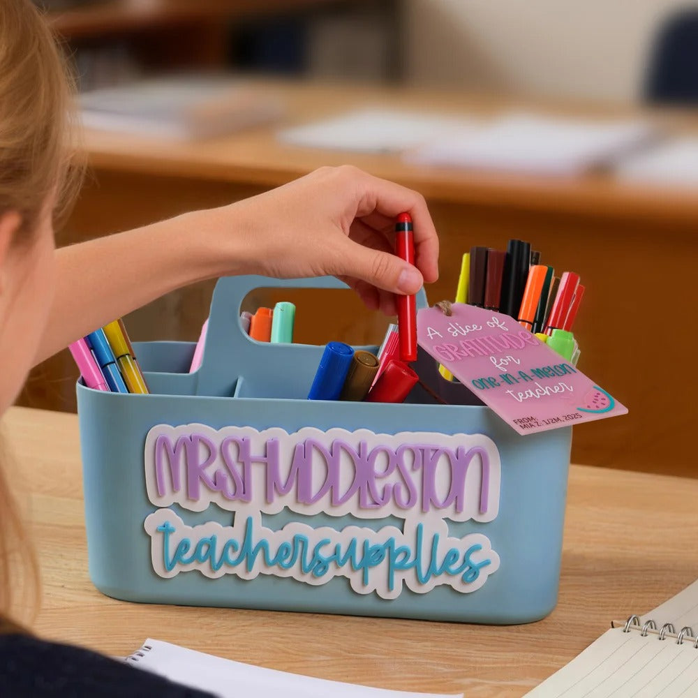 Personalised Teacher Fuel Caddy, Custom Desk Organiser