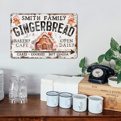 Custom Name Gingerbread Bakery Metal Sign