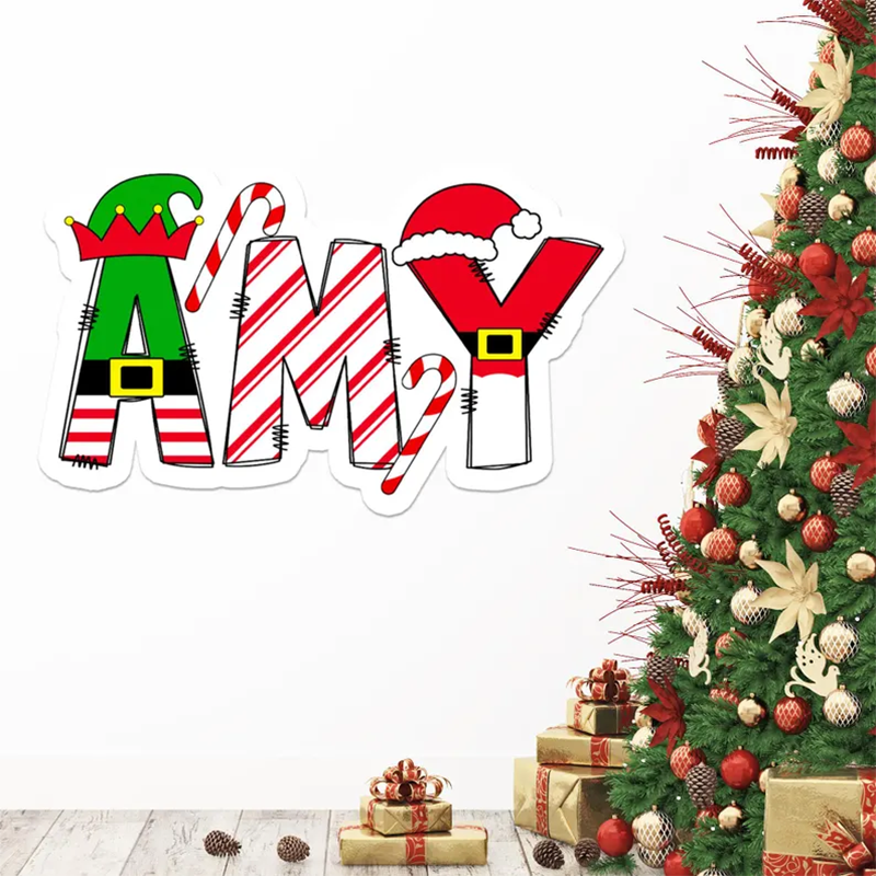 Christmas Sticker Custom Name Personalized Holiday Gifts