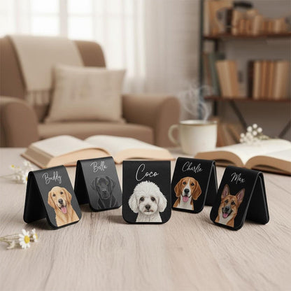 Personalized Pet Portrait Magnetic Bookmark, Animal Bookmark, Pet Memorial Bookmark