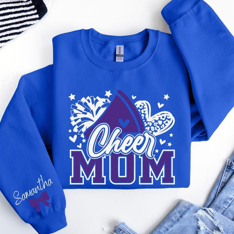 Personalized Cheer Mom Sweatshirt，Cheer Mom with Name Sweatshirt