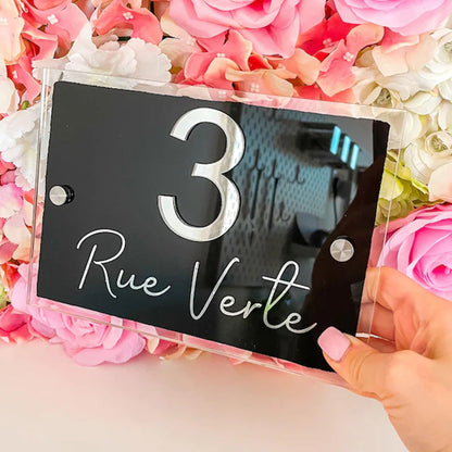House Door Sign, Personalised Scripted House Sign, Acrylic House Sign, Mirrored House Signs