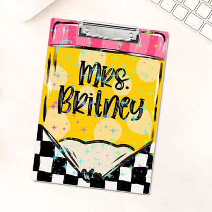 Personalized Teacher Clipboard, Custom Teacher Pencil Clipboard