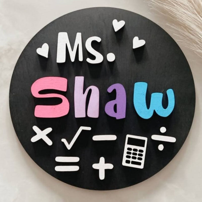 Teacher Sign, Personalized Teacher Gift, Teacher Name Sign