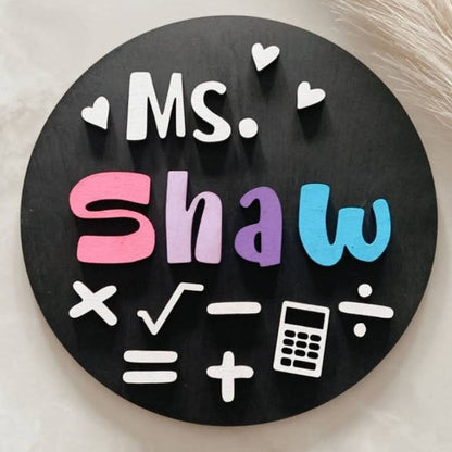 Teacher Sign, Personalized Teacher Gift, Teacher Name Sign