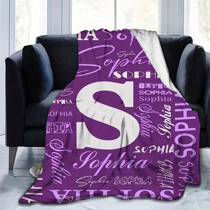 Personalized Custom Flannel Blanket, Letter Custom Your Name Flannel Blanket