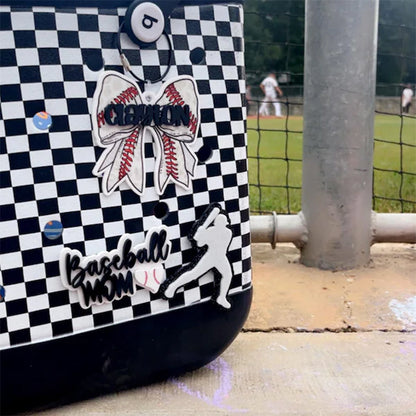 Softball Baseball Bogg Bag Tag, Softball Mom Bag Tassel and Charm