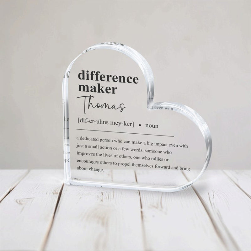 Difference Maker Gift, Plaque, Retirement Gift, Employee gift