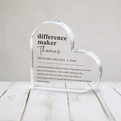 Difference Maker Gift, Plaque, Retirement Gift, Employee gift