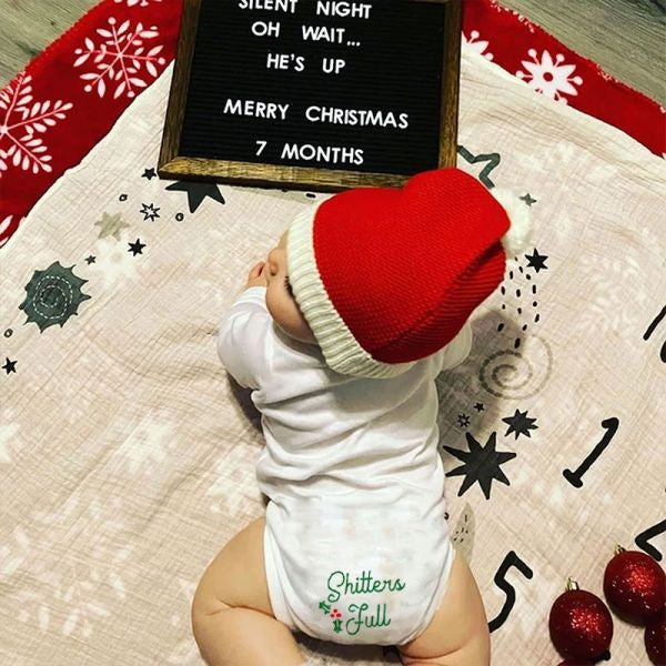 Merry Christmas Shitters Full Unisex Onesies, Ugly Christmas Baby Outfit