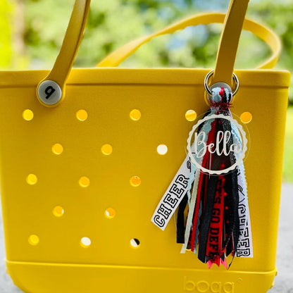 Sports theme Monogram Bogg Bag Charm Tassel