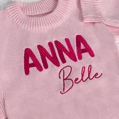 Personalized Embroidered Baby Romper, Baby Name Ruffle Romper