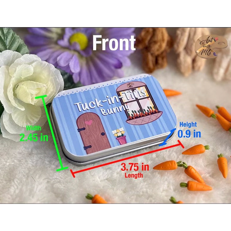 Easter Bunny Plush Toy in a Tin: Miniature Bed Set