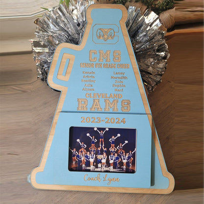 CHEERLEADING COACH GIFT + Personalized Cheerleader Coach Plaque Photo Frame