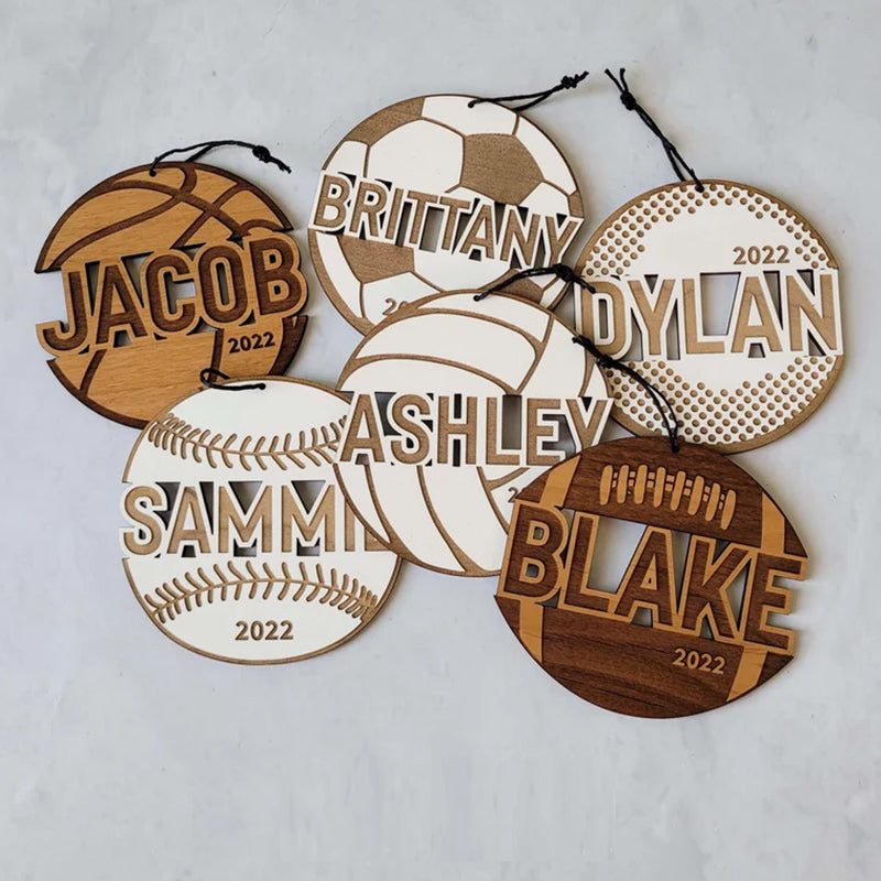 Personalized Volleyball Wooden Christmas Ornament