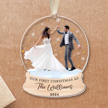 Personalized Photo Christmas Ornament: Acrylic First Christmas Keepsake