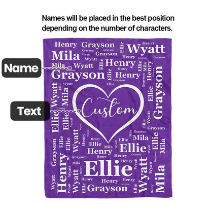 Personalized 1-16 Grandkid Names Blanket
