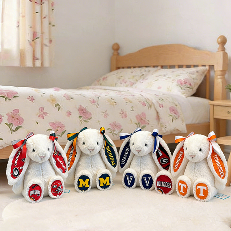 Custom Collegiate Jellycat Bunny: College Acceptance, Graduation