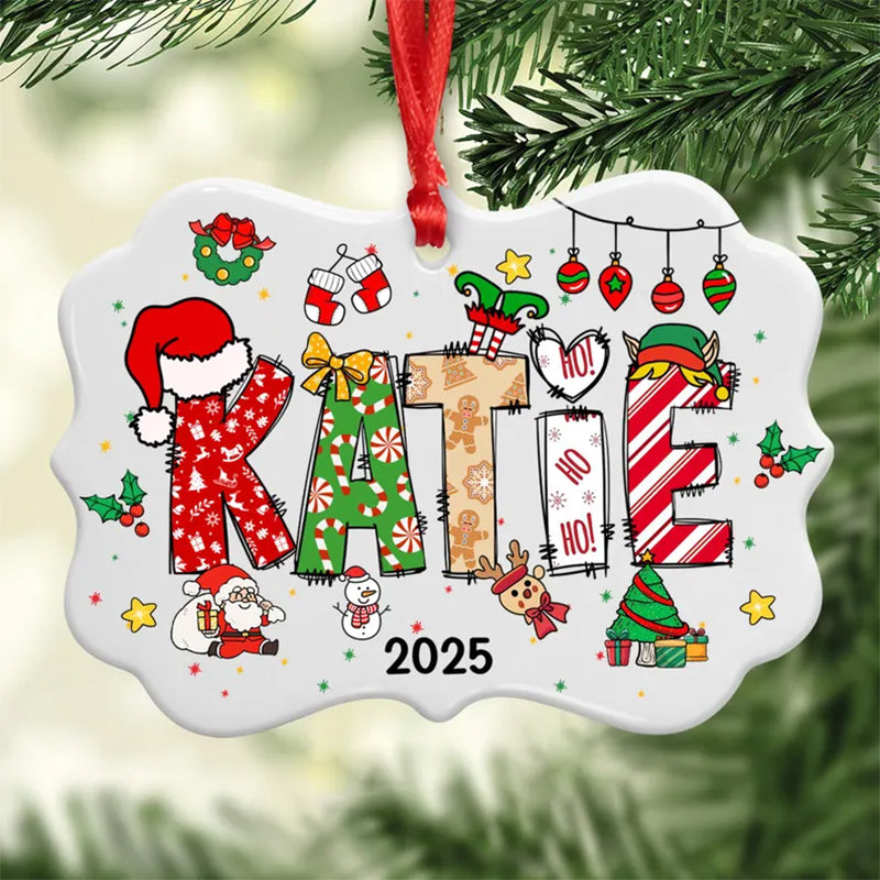 Personalized Kids' Name Christmas Ornament: Custom Acrylic Keepsake