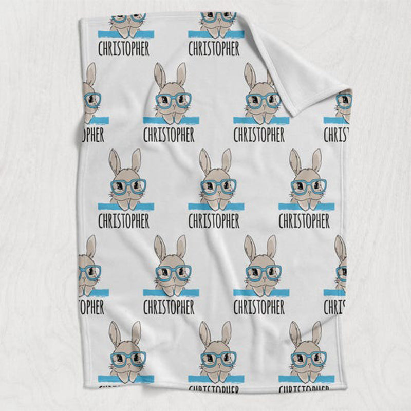 Easter Bunny Blanket-Baby Name Blanket-Bunny Baby