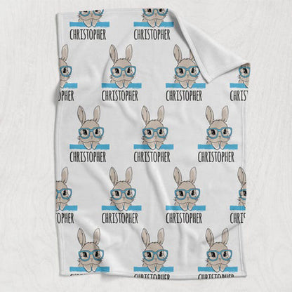 Easter Bunny Blanket-Baby Name Blanket-Bunny Baby