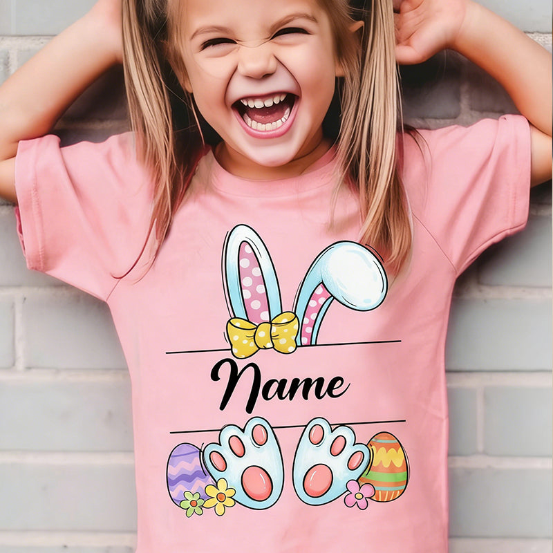 Custom Easter Bunny Name T-Shirt, Personalized Bunny Ears Shirt