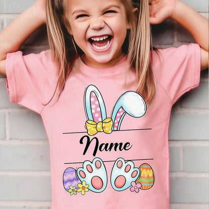 Custom Easter Bunny Name T-Shirt, Personalized Bunny Ears Shirt