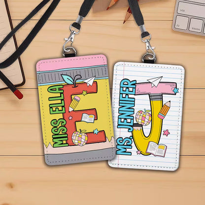 Custom Teacher ID Badge Holder, Teacher Gifts