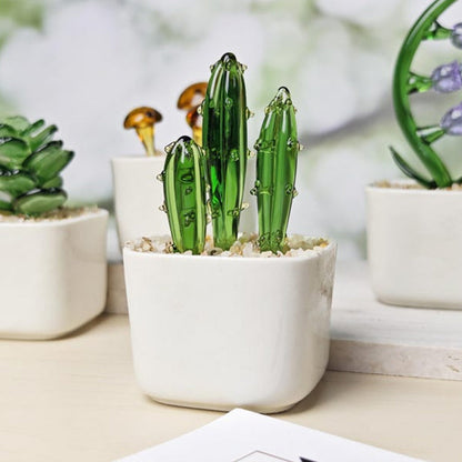 Stained Glass Succulent Cactus, Custom Potted Plant Figurine, Teacher Appreciation Gift