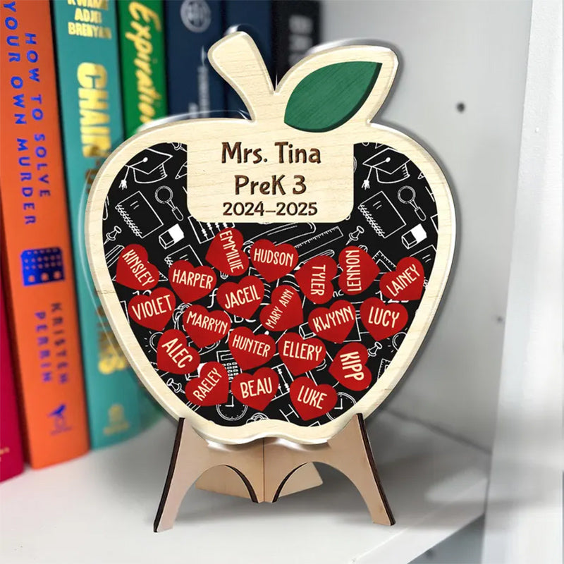 Personalized Teacher Apple Magnet, Thank You Teacher Gifts